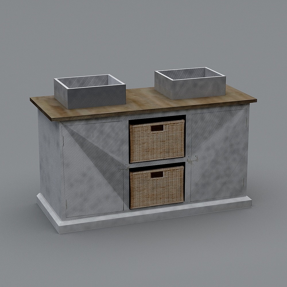 Concrete Storage Cabinet 3D Model
