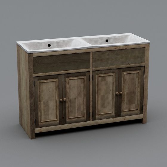 Vintage Bathroom Vanity 3D model for Elegant Interiors