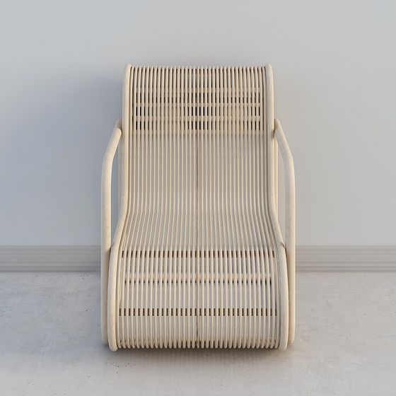 Stylish Bamboo Weave Lounge Chair 3D model