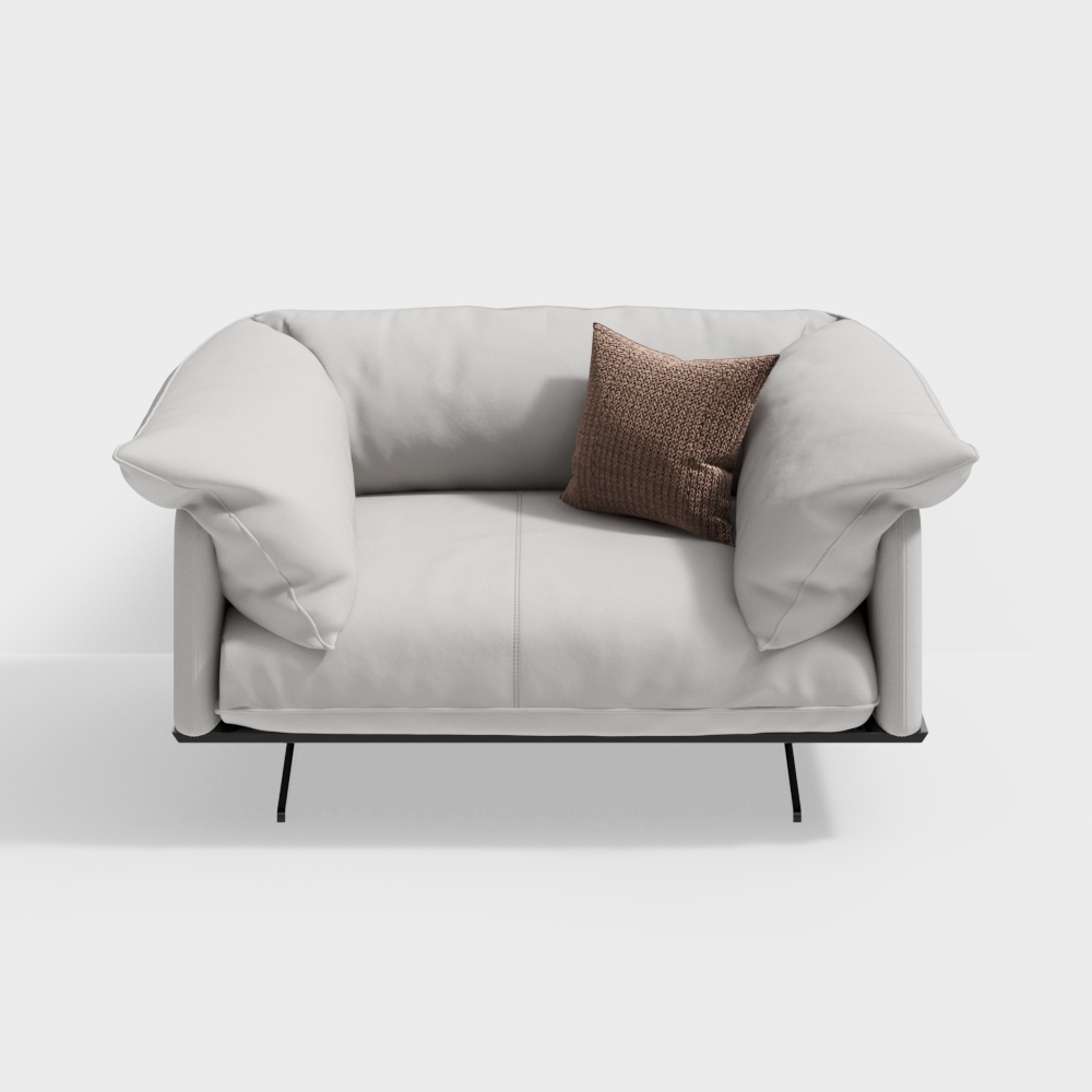 Urban Comfort Low Polygon Sofa 3D model