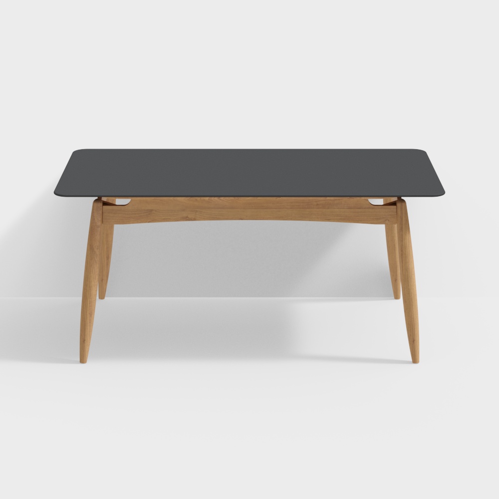 Van House Furniture - Canon Dining Table - 1800 Obsidian Black - Cherry Wood