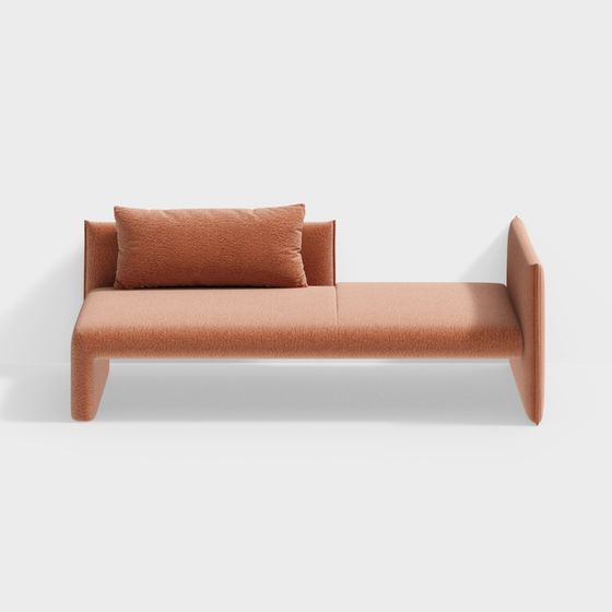 Contemporary Coral Low-Poly Sofa 3D model