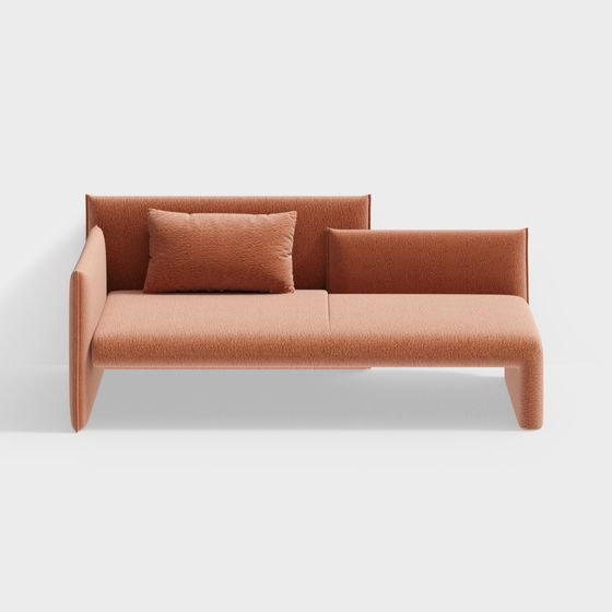 Modern Low Polygon Coral Sofa 3D model