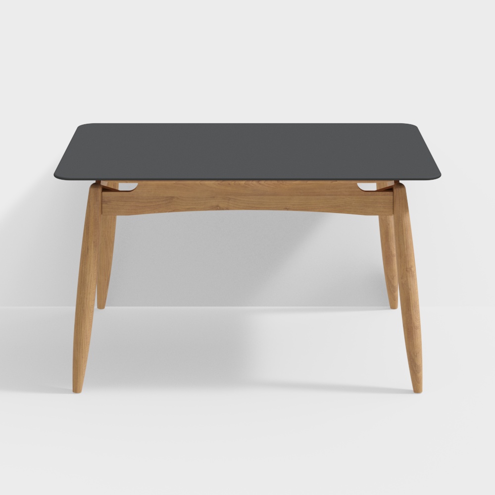 Van House Furniture - Canon Dining Table - 1400 Obsidian Black - Cherry Wood