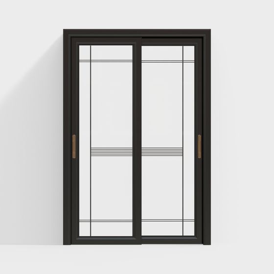 Sleek Low-Poly Modern Sliding Door 3D model