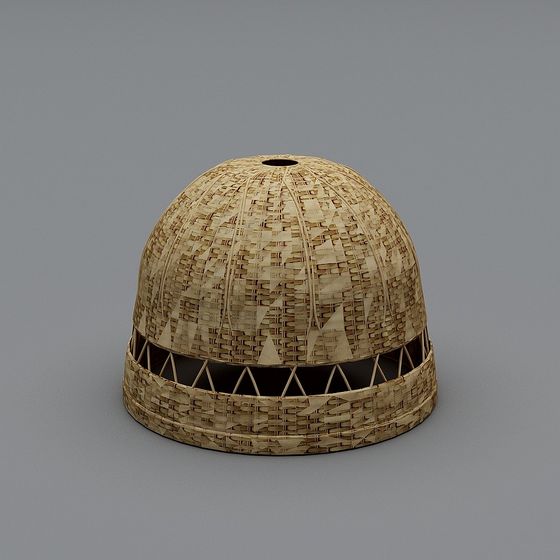 Unique Bamboo Woven Hat 3D Model