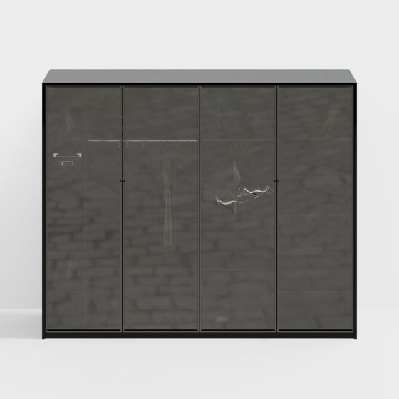 Stylish Minimalist Storage Cabinet 3D model
