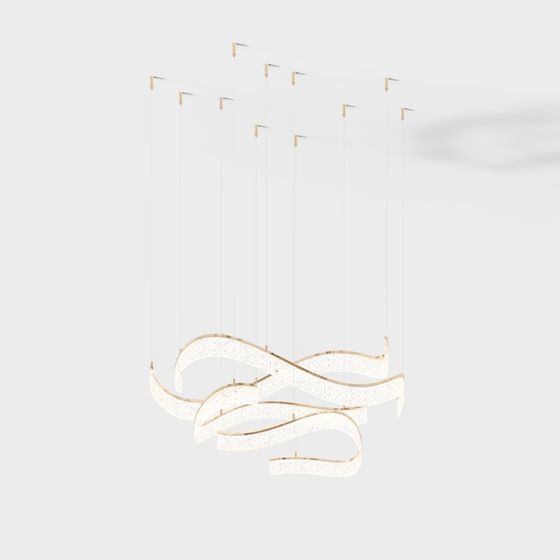 Flowing Light Chandelier 3D model
