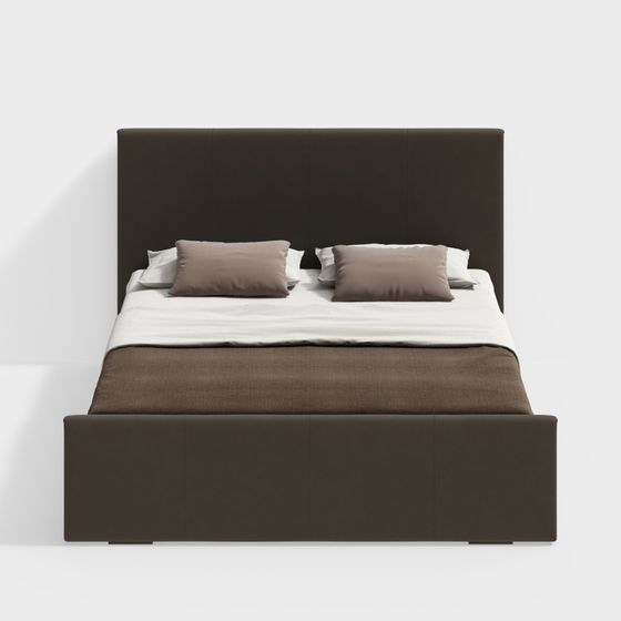 Elegant Low-Poly Bed 3D model for Modern Interiors