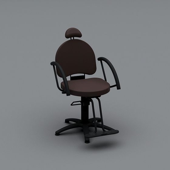 Unique Low-Poly Barber Chair 3D model