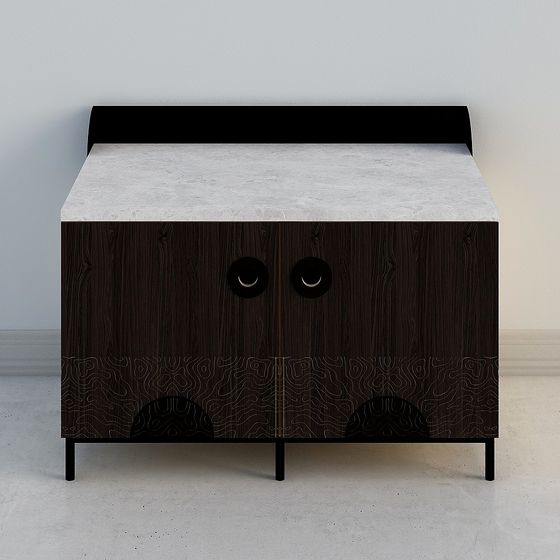 Urban Corner Cabinet Low-Poly 3D model