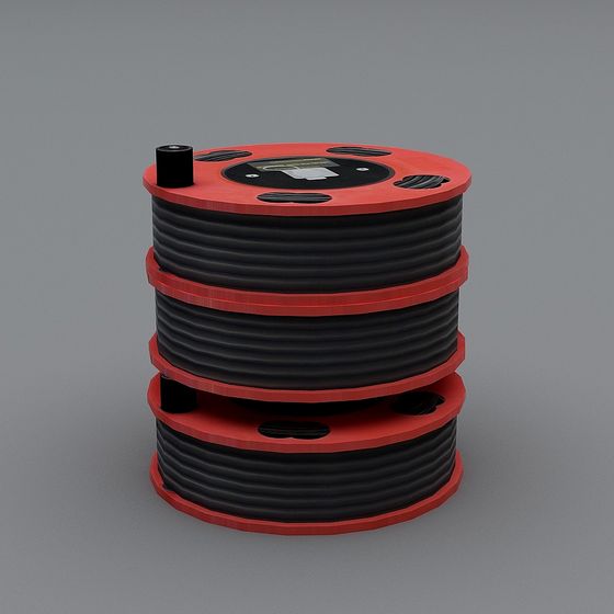 Low Poly Cable Reel 3D model for Industrial Aesthetics