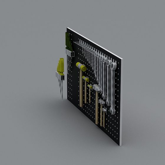 Realistic Black Tool Board 3D model