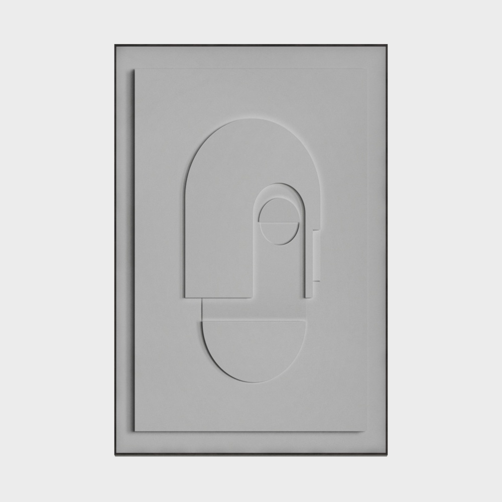Stylish Minimalist Abstract Geometric Painting 3D Model