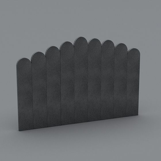 Stylish Low-Poly Wooden Fence 3D model