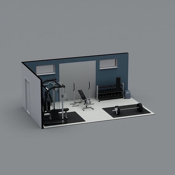 Modern Home Gym 3D model