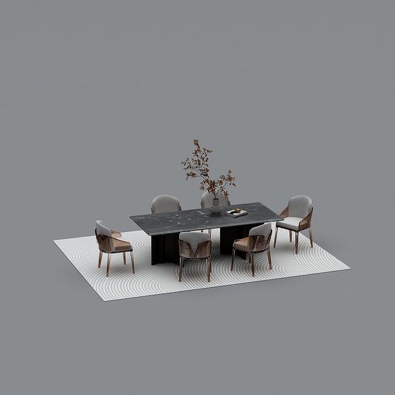 Urban Living Room Dining Table Set 3D model