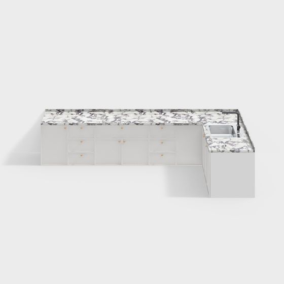 Elegant 3D Kitchen Countertop Model Design