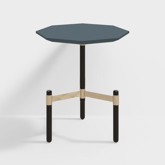 Hexagonal Side Table 3D model for Modern Aesthetics