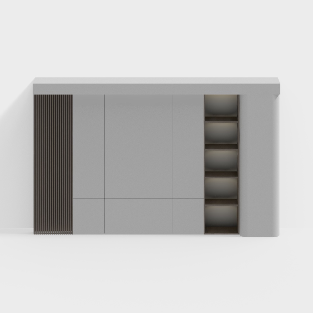 Wabi-sabi style master bedroom study background wall