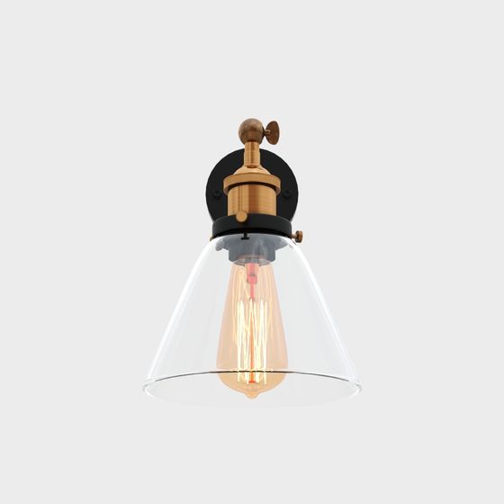 Vintage Industrial Wall Light 3D model