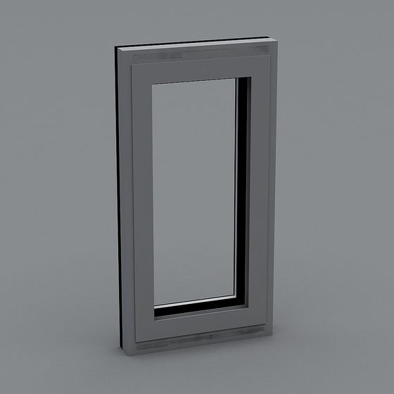 Sleek Black Ventilated Window 3D Model