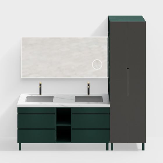 Modern Minimalist Bathroom Cabinet 3D model