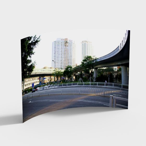 Stylish Modern City Walkway 3D model for Designers