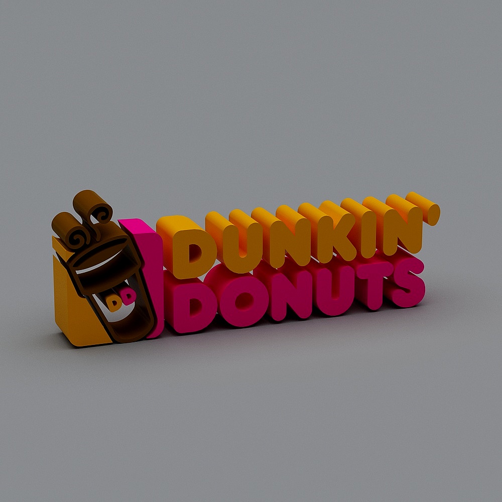 Vibrant Dunkin' Donuts Low Poly 3D model