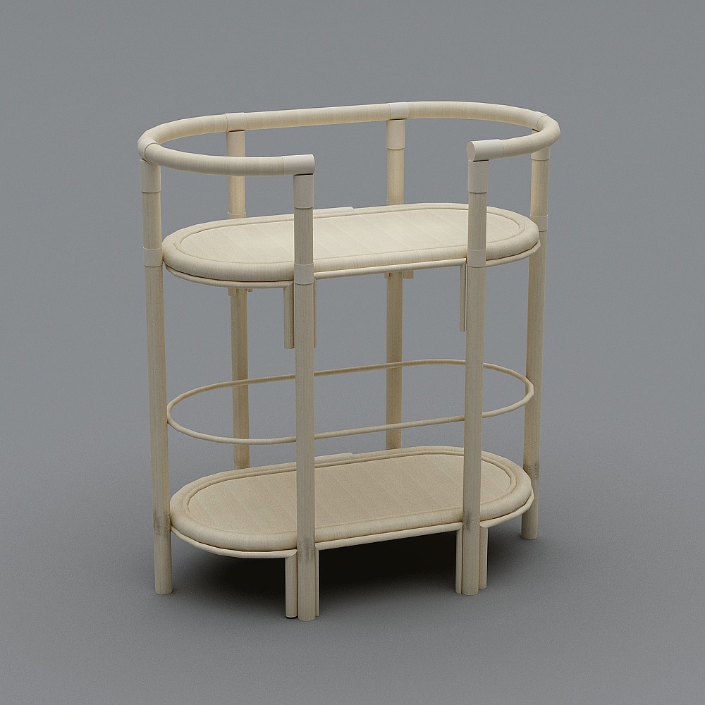 Elegant Low-Poly Round Table 3D model