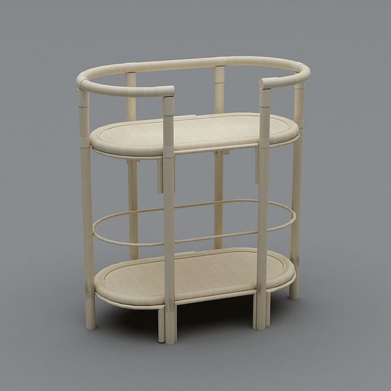 Elegant Low-Poly Round Table 3D model