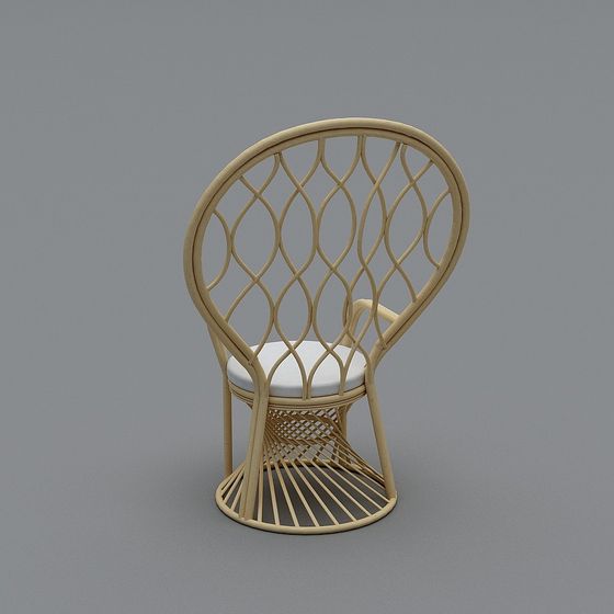 Bamboo Weave Art Chair 3D model for Creative Projects