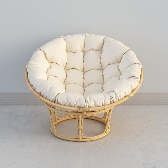 Round Rattan Chair 3D model