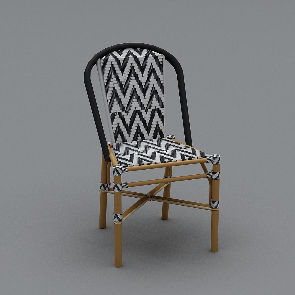 Bistro Schwarz-Weiß Essstuhl