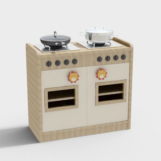 Charming Low-Poly 3D Kitchen Toy Model