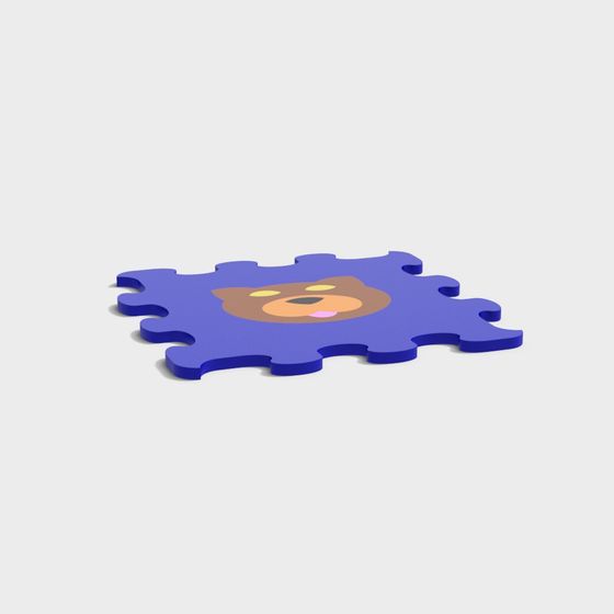Puzzle Bear 3D Model - Low Poly Art Design
