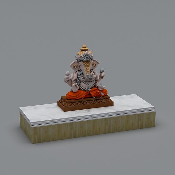 Detailed Ganesha Statue 3D Model