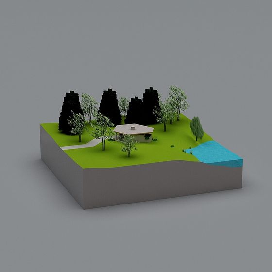 Modern Mountain Cabin 3D model