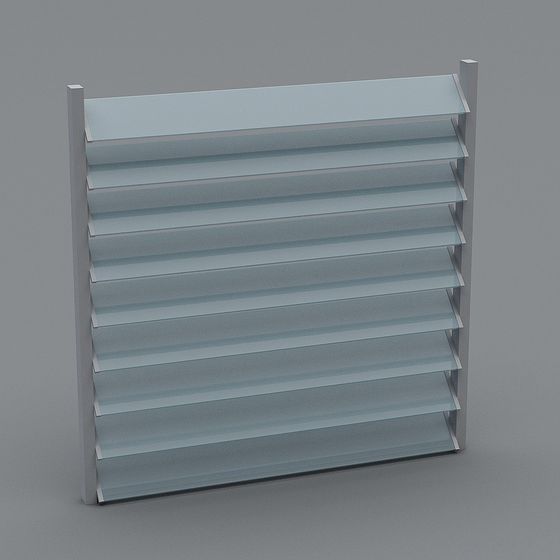 Minimalist Slatted Window 3D model for Interior Design
