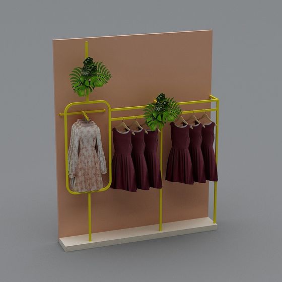 Sleek Fashion Display Rack 3D model for Retail Spaces