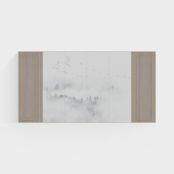 Morning Mist Geese 3D model