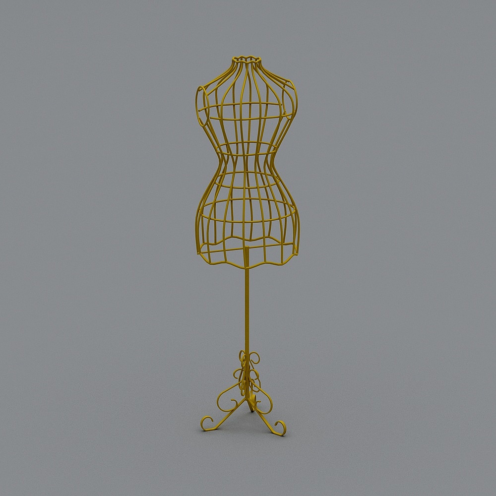 Wireframe Dress Form 3D model