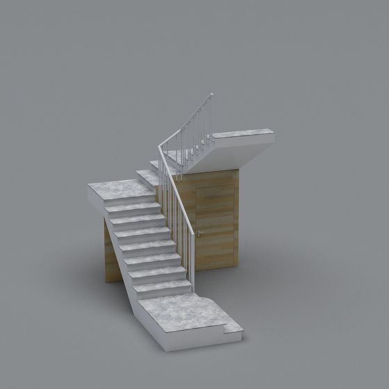 Elegant Low-Poly Staircase 3D model for Modern Spaces
