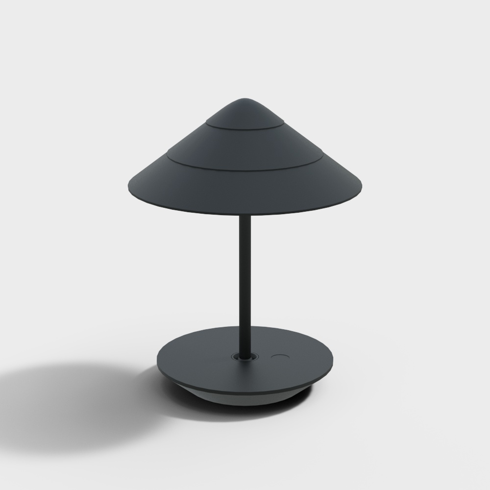 Cone Shaped Table Lamp 3D Model – Minimalist Lotus Design