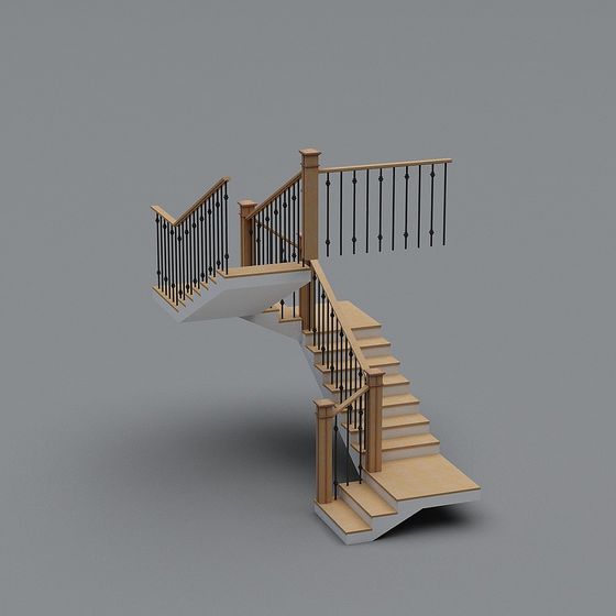 Elegant Low-Polygon Staircase 3D Model