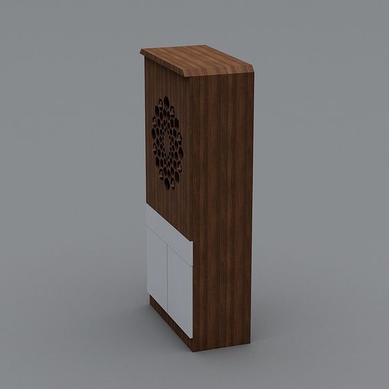 Wooden Hollow Decorative Cabinet 3D model