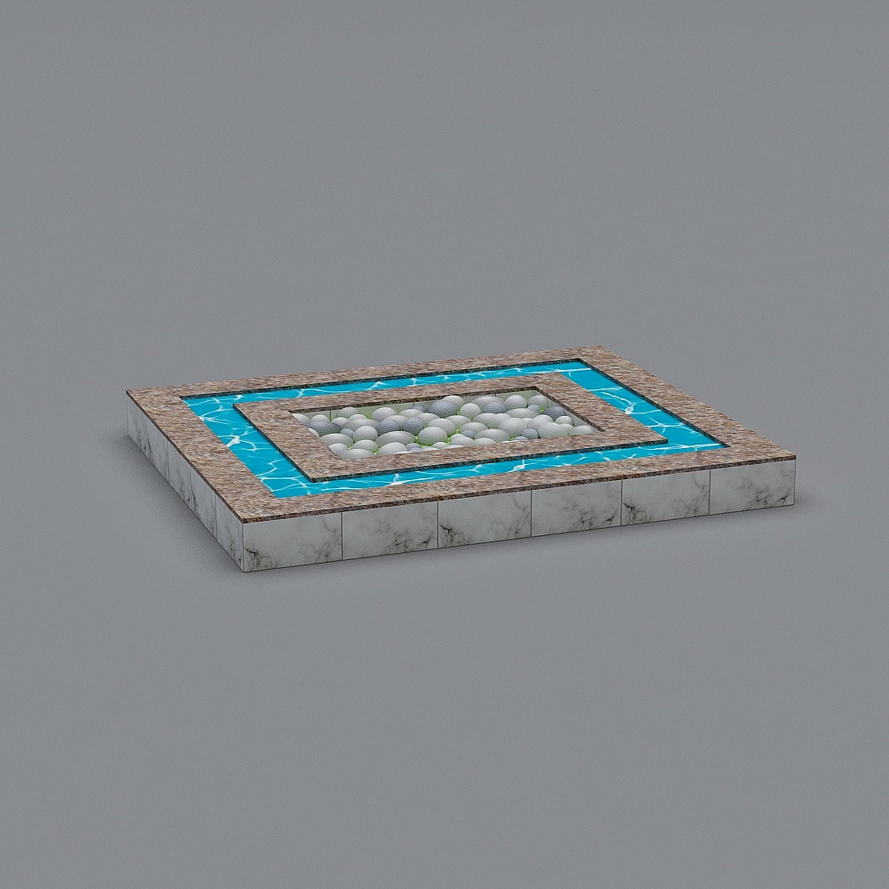 Elegant Low-Polygon Water Pool 3D Model