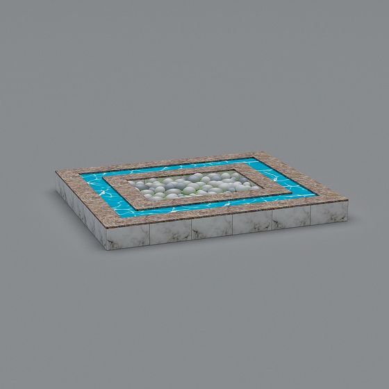 Tranquil Low-Polygon Water Pool 3D Model
