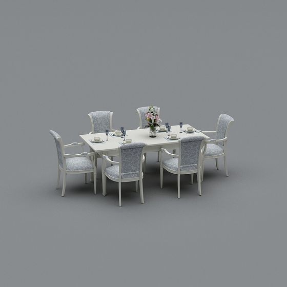 Stylish Dining Table And Chairs 3d Model For Modern Interiors