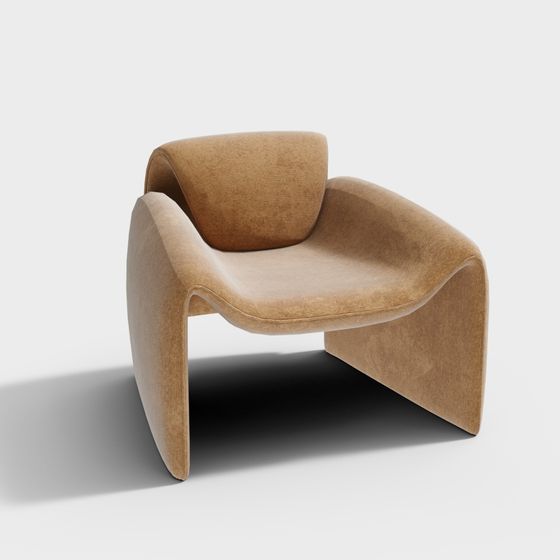 Curved Low-Poly Chair 3D model